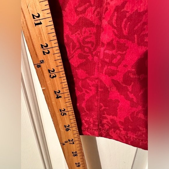 PILCRO Anthropologie Flocked High Rise Leggings size 28 Cranberry PRISTINE - Picture 8 of 12